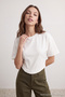 Beyaz Crop Örme T-Shirt TEDSS24TS00008 - 3