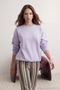 Lila Kalın İçi Polarlı Regular/Normal Kalıp Bisiklet Yaka Basic Örme Sweatshirt TWOAW24SW00101