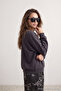 Antrasit Oversize/Rahat Kesim Basic Bisiklet Yaka Kalın/İçi polarlı Örme Sweatshirt TWOAW24SW00102 - 4