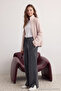Antrasit Soluk Efektli Wide Leg/Geniş Paça Normal Bel İnce Örme Eşofman Altı Pantolon TWOAW22EA0426 - 3