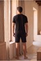 Men's Black Shorts with Tie-Detail Waist - 4