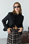 Siyah Süs Kapamalı Fitted/Vücuda Oturan Blazer Ceket TWOAW27BC00074 - 7