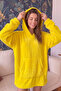Yellow Hooded Full Plush Oversize Sweat Poncho Pajamas - 2