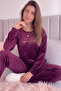 Plum Perfectly Patterned Exclusive Velvet Women's Pajama Set