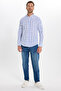 Men's Slim Fit Slim Fit 100% Cotton Linen Texture Checkered Shirt - 2