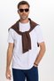 Men's Loose Fit Comfortable Cut 100% Cotton Short Sleeve White Crew Neck T-Shirt - 3