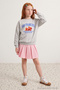Kar Melanj Girls' Thick Non-Padded Crew Neck Printed Sweatshirt Tkdaw27Sw00001