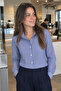Women's Navy Blue Long Sleeve Striped Shirt ARM-20K001026