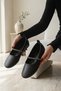 Women's Ballerina Black Stone Stylish Home Business Office Casual Shoes - 5