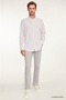 Men's Grey-White 100% Cotton Comfort Fit Relaxed Cut Button-Down Collar Striped Shirt - 2