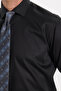 Men's Regular Fit Comfortable Cut Black Non-Iron Cotton Shirt - 3