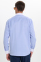 Regular Fit Comfortable Cut Embroidery Detailed Long Sleeve Cotton Striped Blue Men's Shirt - 8