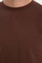 Unisex Relax Fit Comfortable Cut 100% Cotton 3 Thread Basic Brown Crew Neck Sweatshirt - 3
