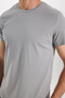 Men's slim fit cotton soft touch stretchy fabric basic grey crew neck t-shirt - 8