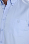 Men's Regular Fit Classic Cut Oxford Texture Collar Buttoned Pocket Embroidered Blue Shirt - 3