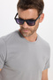 Men's slim fit cotton soft touch stretchy fabric basic grey crew neck t-shirt - 7