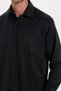 Men's Regular Fit Classic Cut Cotton Single Pocket Dobby Black Shirt - 3