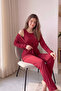 Burgundy Dublin Women's Pajama Set with Robe - 4