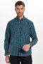Men's Regular Fit Classic Cut Button Lapel Small Checkered Cotton Shirt