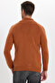 Men's Slim Fit Slim Fit Stand Collar Buttoned Cinnamon Knitwear Sweater - 8
