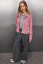 Pembe Fitted Kalıp Süet İnce Ceket Mont TWOAW26MO00016