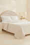 White Coll Rayas Embroidered 100% Cotton Double Duvet Cover Set White - 2