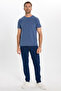 Men's Slim Fit Cotton Soft Texture Flexible Fabric Basic Indigo Crew Neck T-Shirt - 2