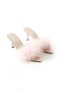 Thin Heeled Satin Feathered Bridal and Engagement Slippers - 4