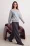 Gri Animal Nakışlı Regular/Normal Kalıp Kalın İçi Polarlı Örme Sweatshirt TWOAW24SW00196 - 2