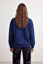 Lacivert Regular/Normal Kalıp Nakışlı Kalın Örme Sweatshirt TWOAW25SW00050 - 5