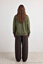 Haki Kalın İçi Polarlı Regular/Normal Kalıp Bisiklet Yaka Basic Örme Sweatshirt TWOAW24SW00101 - 4