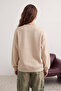 Taş Oversize/Rahat Kesim Basic Bisiklet Yaka Kalın/İçi polarlı Örme Sweatshirt TWOAW24SW00102 - 4