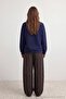 Lacivert Relaxed/Rahat Kalıp Basic Reglan Kol Bisiklet Yaka Örme Sweatshirt TWOAW24SW00104 - 5