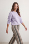 Lila Kalın İçi Polarlı Regular/Normal Kalıp Bisiklet Yaka Basic Örme Sweatshirt TWOAW24SW00101 - 3