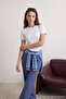 Beyaz %100 Pamuk Regular/Normal Kalıp Kısa Kollu Basic Bisiklet Yaka Örme T-Shirt TWOSS23TS00000 - 2