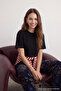 Siyah Relaxed/Rahat Kalıp %100 Kalın Pamuklu Crop Örme T-Shirt TWOSS23TS00038 - 2