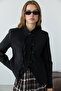 Siyah Süs Kapamalı Fitted/Vücuda Oturan Blazer Ceket TWOAW27BC00074 - 3