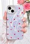 iPhone 13/14/15 Case Glittery Hologram Internally Printed Colorfast Special Design Airbag Shock Absorbing Love Series Stone Camera Protected Heart Pattern Silicone Cover - 3