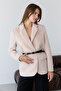Beige Belted Feathered Regular Fit Blazer Blazer Jacket Twoaw26Bc00041 - 2