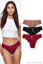 Black-Multicolor 3-Piece Lace Classic Knitted Panties Thmaw27Ku00041