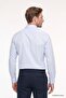 Men's Blue Slim Fit Narrow Cut Italian Collar Dobby Shirt - 6