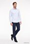 Men's Blue Slim Fit Narrow Cut Italian Collar Dobby Shirt - 2