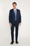 Men's Navy Blue Slim-Fit, Tapered-Cut, Notched-Lapel Suit - 3