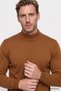 Men's Cinnamon Non-Pilling Standard Fit Normal Cut Half Turtleneck Knitwear Sweater