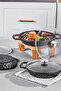 Bella Cast Frying Pan Set of 3 with Glass Lids 18-20-22 cm - 2