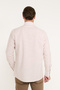Men's Mink-White 100% Cotton Comfort Fit Relaxed Cut Button-Down Collar Striped Shirt - 7