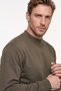 Men's Khaki Cotton Standard Fit Regular Cut Half Turtleneck Sweatshirt - 2
