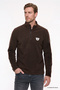 Men's Brown Anti-Pilling Non-Pilling Cold-Proof Standard Fit Embroidered Sweatshirt Fleece