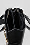 Women's Boxy Black Faux Leather Shoulder and Hand Strap Snap and Zipper Closure Hand and Shoulder Bag - 7
