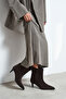 Harper Bitter Brown Genuine Suede Pointed Toe Cone Heel Women's Boots - 6